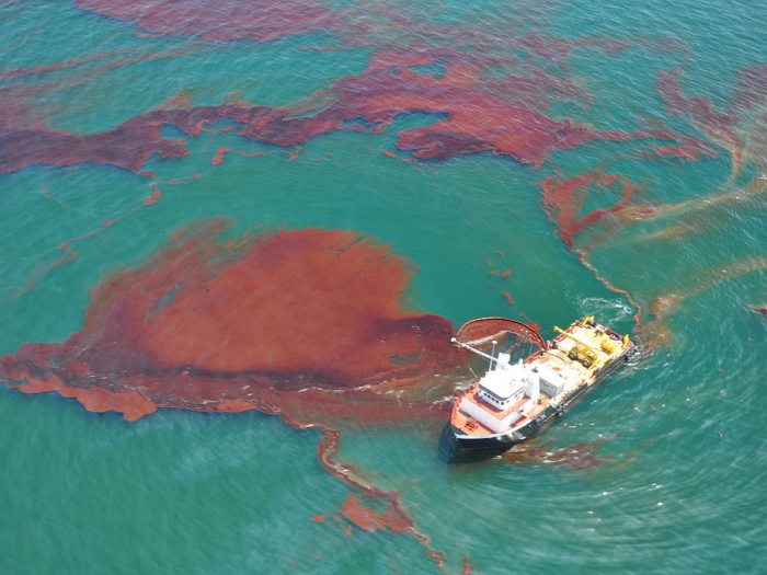Oil spilled in the Gulf of Mexico