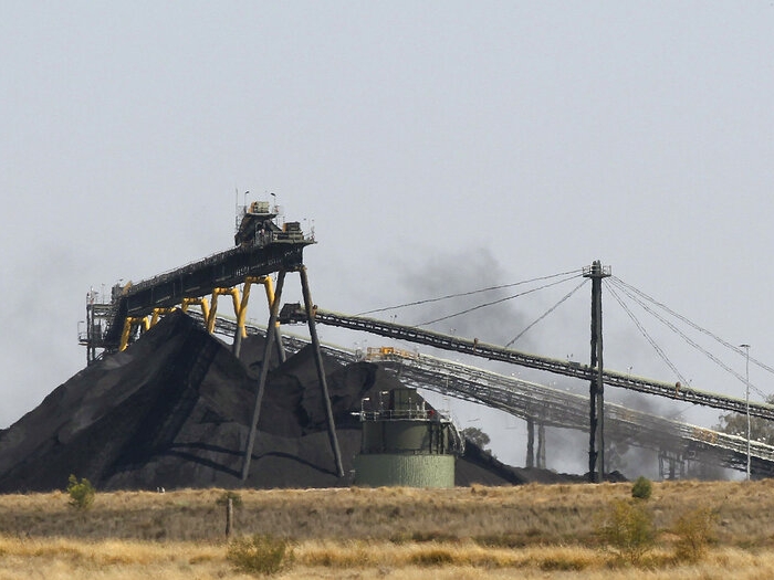 coal is stacked at a Whitehaven Coal mine outside Narrabri, Australia. 